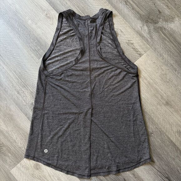 Lululemon Hot Like Agni Racerback Tank Tie Back Heathered Black - Picture 8 of 10